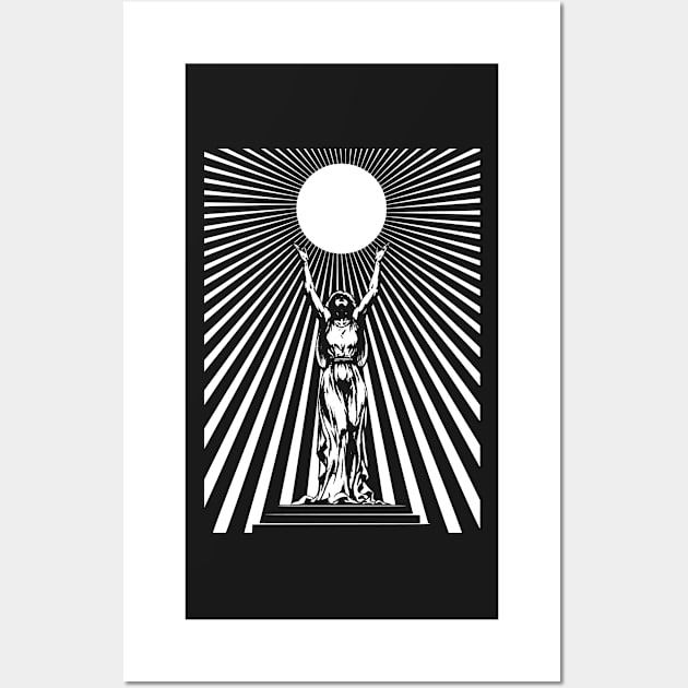 Sun God Illustration (white print) Wall Art by CreatorJ